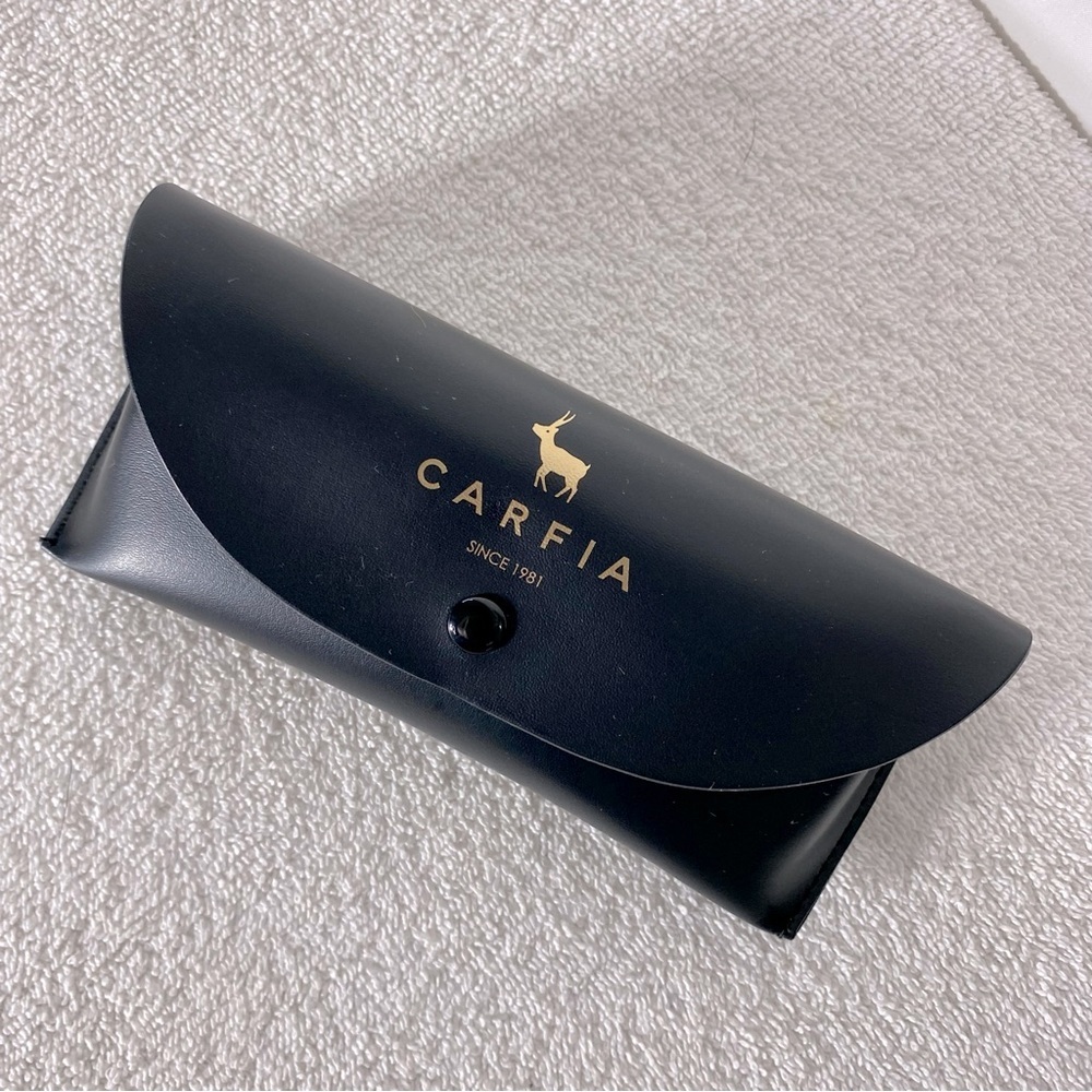 5/$25 Carfia Black Faux Leather Semi Soft Glasses Case